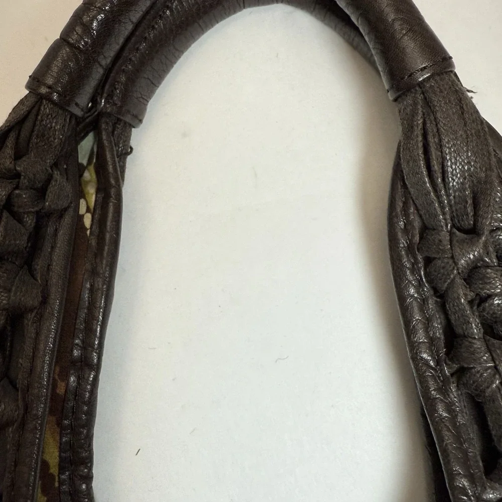 Banana Republic Brown Woven Tote Bag Purse Leather Trim Boho‎ Hippie Y2K - Picture 3 of 12